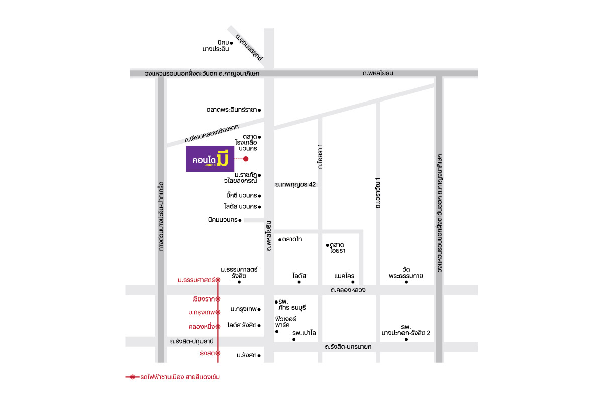 แผนที่ Condo Me นวนคร — ทำเลรอบโครงการ
